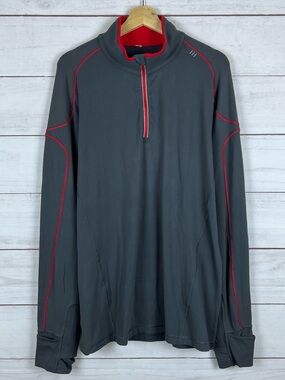 Lululemon Activewear Workout Running Quarter Zip Sweater Gray Mens Size XL